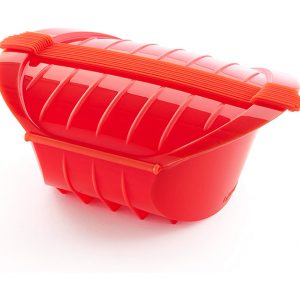 Lékué Estuche de Vapor Rojo, Silicona Platino, 1-2 Personas