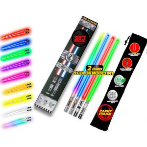 Palillos LED Star Wars Sable de Luz, Reutilizables, 8 Colores, 2 Pares