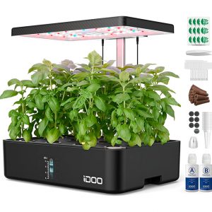 iDOO Huerto Inteligente con 12 Vainas, Luces LED y Altura Ajustable