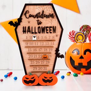 Calendario de Adviento de Halloween de Madera