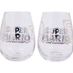 Juego de 2 Vasos de Agua de Cristal Super Mario