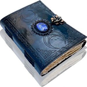 Diario de cuero Wicca con cierre antiguo