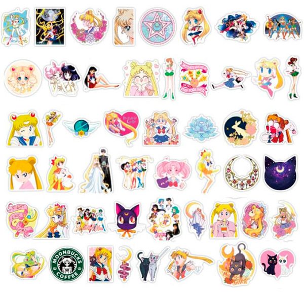 50 Pegatinas de Sailor Moon Impermeables