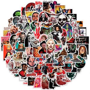 100 Pegatinas de Películas de Terror Impermeables