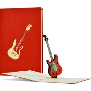 Tarjeta de Música 3D con Guitarra Eléctrica, Tarjeta Desplegable