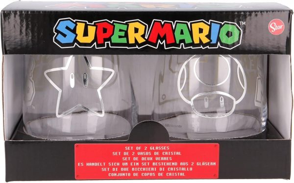 Juego de 2 Vasos de Agua de Cristal Super Mario - Imagen 2