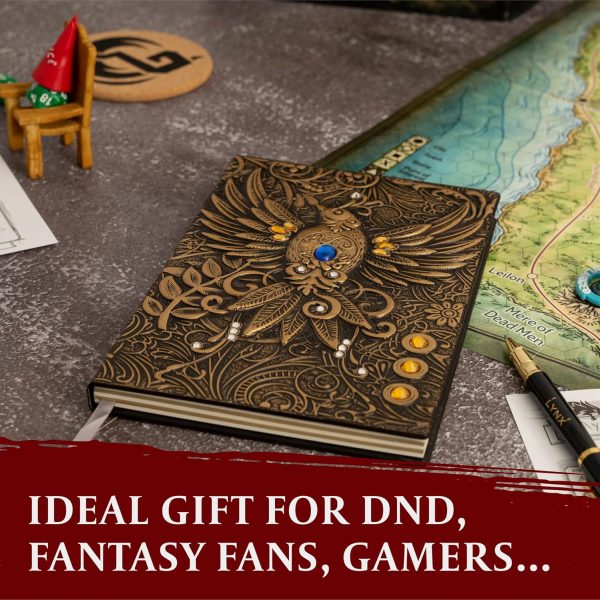 Cuaderno/Libreta de 200 Páginas con Dragón de Bronce 3D Cuero Sintético - Imagen 2